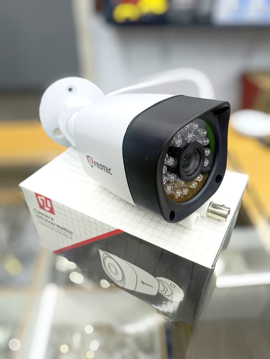 Câmera Bullet Protec branca com LEDs infravermelhos